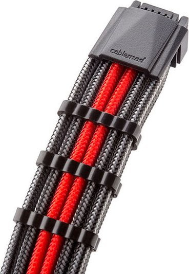 Kabllo PCIe CableMod C-Series Pro 12VHPWR për Corsair, 16-pin në 3x 8-pin, 600mm, gri e kuqe