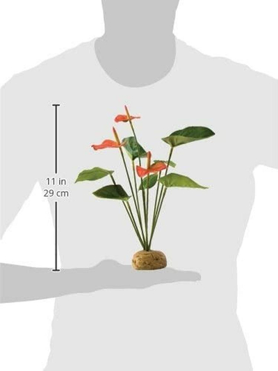 Bimë artificiale terrariumi Exo Terra Anthurium Bush, dekorative, jeshile e kuqe