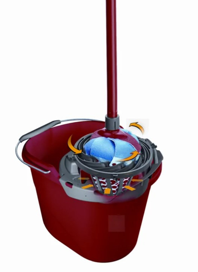 Kovë me shtrydhëse për mop Vileda Super, plastike, e kuqe