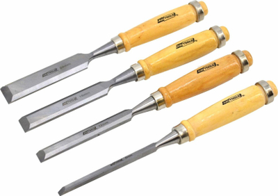 Set daltash AWTools AWTOOLS, 4 copë, 6/12/18/24 mm, me dorezë druri