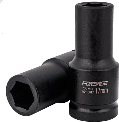 Nasadë goditëse e thellë Partner, 3/4", 17mm, 6-këndore, e zezë