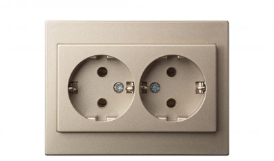 Prizë murale LIREGUS IKL16-005, e dyfishtë SCHUKO, 16A, EPSILON CHAMPAGNE