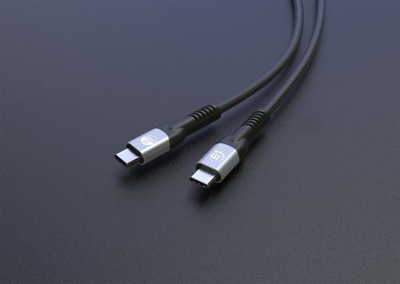 Kabllo Manhattan USB-C në USB-C, 240W, 40 Gbps, 1 m, e zezë