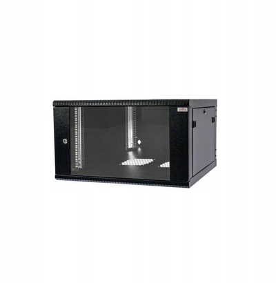 Kabinet muri 19" SABAJ-SYSTEM, 6U, 600mm, me derë xhami, ngjyrë e zezë