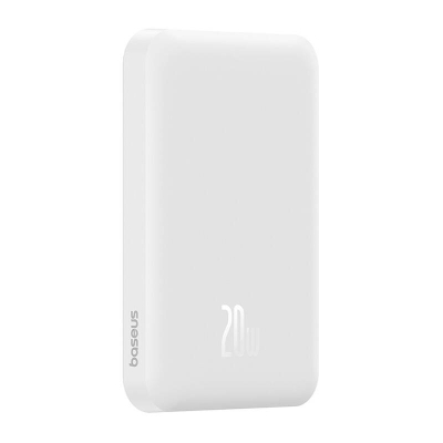 Powerbank Baseus Magnetic Mini, 5000mAh, 20W, i bardhë