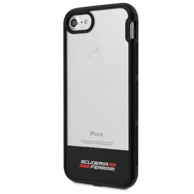 Mbrojtëse telefoni Ferrari Racing për iPhone 7 8 SE 2020, polikarbonat, transparente me kornizë të zezë