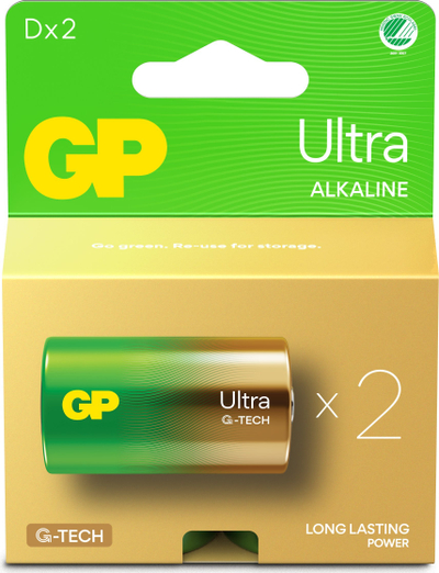 Bateri GP Batteries Ultra Alkaline GP13A LR20, mas D, 1.5V