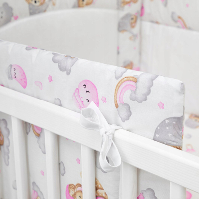 Mbrojtës anësor krevati Hobby Kids Baby Crib Bumper, pambuk, 70 cm, i bardhë
