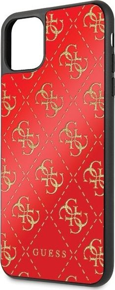Mbrojtëse telefoni Guess GUHCN654GGPRE për iPhone 11 Pro Max, me logo, me ngjyrë të kuqe
