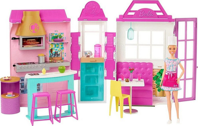 Set kukull dhe restorant Barbie Mattel Barbie (HBB91), shumëngjyrëshe