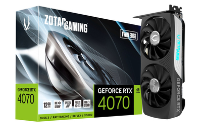 Kartelë grafike Zotac GeForce RTX 4070 Twin Edge NVIDIA, 12GB GDDR6X