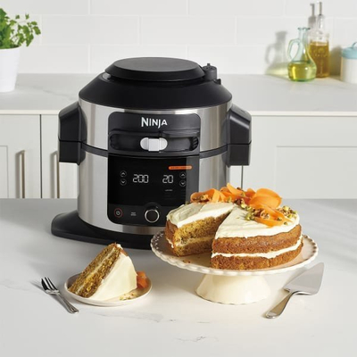 Multicooker Ninja OL550EU, tenxhere me presion, air fryer, i zi argjendtë