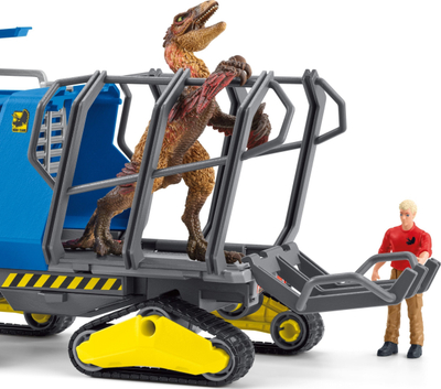 Set lojërash Schleich Dinosaur, kamion me Dakotaraptor dhe shkencëtar, 53 pjesë, shumëngjyrësh