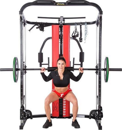 Pajisje multifunksionale HMS Atlas Atom, Smith machine, stacion multi-gym, gri