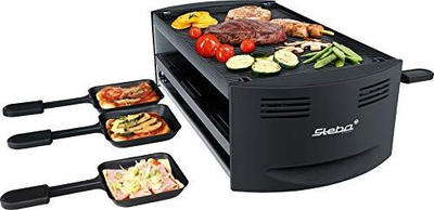 Raclette Steba RC 6 Bake &amp; Grill, 6 tavëza, pllaka alumini, e zezë