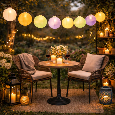 Girlanda solare ProGarden Solar Lampion, 10 LED, Ø7.5 cm, e bardhë e ngrohtë