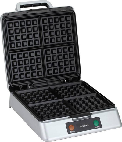 Makinë për waffle Optimum GF-1400, 1300 W, e argjendtë