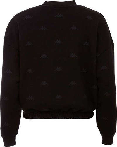 Bluzë sportive për goca Kappa Ignara Sweatshirt W, jakë e ngritur, logo gjithandej, e zezë