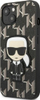 Kapak telefoni Karl Lagerfeld Monogram Iconic Patch, për iPhone 13, lëkurë PU, i zi