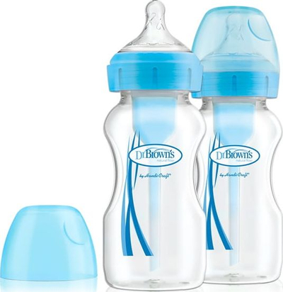 Set biberonash për kalamaj Dr. Browns, 270 ml, 2 copë, blu