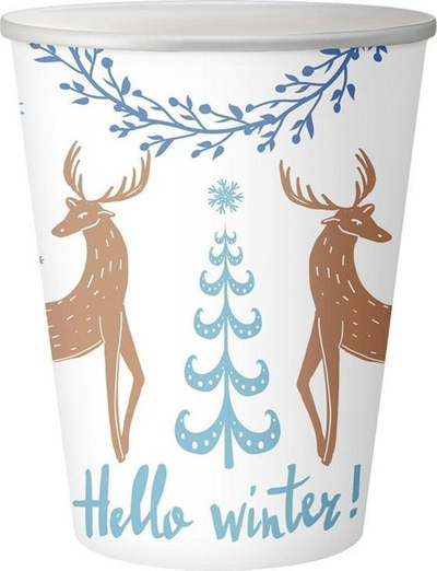 Gotë letre Godan Hello Winter, 250 ml, set me 6 copë, e bardhë