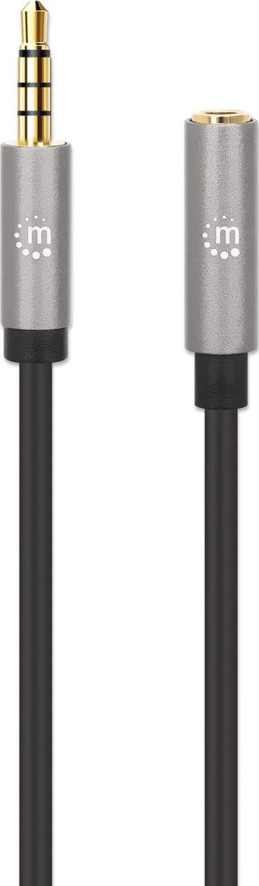 Kabllo zgjatëse audio Manhattan Stereo, 3.5mm, 5m, mashkull/femër, e zezë