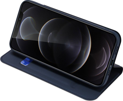 Mbulesë flip Dux Ducis Skin Pro për iPhone 13 Pro, me xhep karte, blu