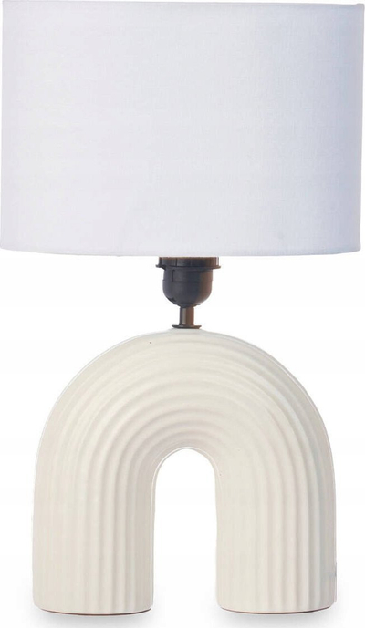 Lampë tavoline Giftdecor BRIDGE, qeramike, 41cm, e bardhë