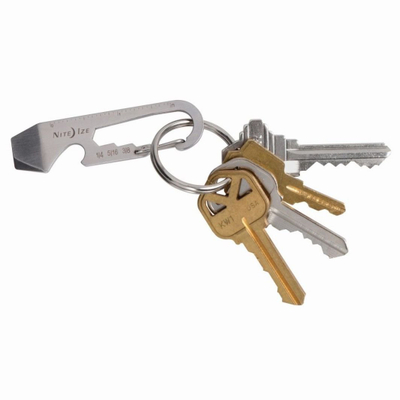 Brelok mjetesh Nite Ize Micro Tool DoohicKey KMT-11-R3, çelik inoks, shumëfunksional, argjendtë