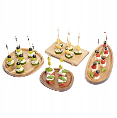 Pjatë druri Verlo Fingerfood, 20x20cm, katrore, natyrale