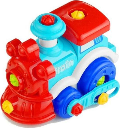 Lodër tren LEAN Toys Take Apart, me mjete montimi, plastike, shumëngjyrëshe