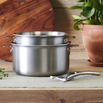 Set tenxheresh De Buyer Outdoor LOQY, 2 copë, çelik inox, argjendtë