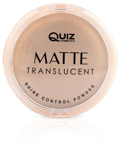 Puder kompakt Quiz Cosmetics Matte Translucent N02, matifikues transparent, 10g