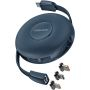 Kabllo magnetike kariku për Promate Quiver, 3 në 1, 1 m, blu e errët