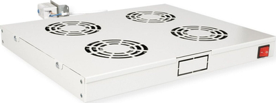 Njësi ventilatori tavani për rack ROLINE Roof Fan Unit 4, për kabinete 19", me termostat, ngjyrë gri