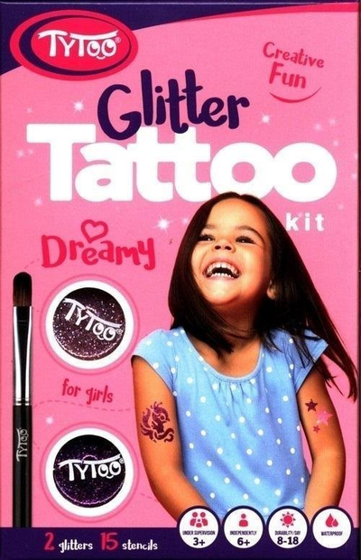 Set tatuazhesh me glitter Dante TYTOO Dreamy 01775, 15 shabllone, shumëngjyrësh