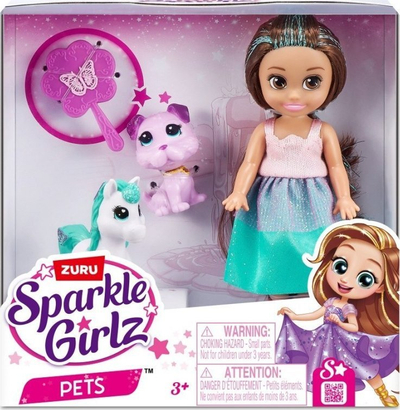 Kukullë Zuru Sparkle Girlz Unicorn Fairy, 12cm, me unicorn shoqërues, shumëngjyrëshe