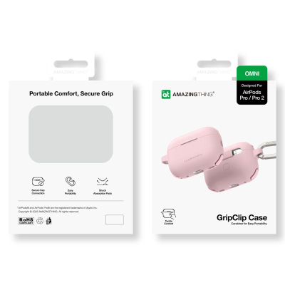 Футрола за слушалки AmazingThing Omni Case за AirPods Pro 2, силиконска, компатибилна со безжично полнење, розова