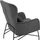 Kolltuk bergere DANIA HM8721.01, velvet, gri, me këmbë metalike të zeza