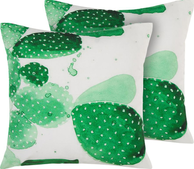 Set jastëkësh për jashtë OSTINA, 45x45cm, me lule e gjethe, jeshil