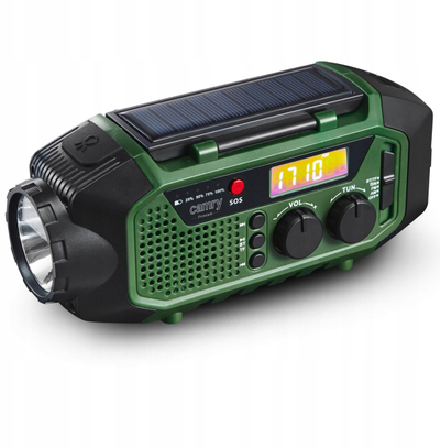 Итно радио Camry Solar CR1173, FM AM SW, power bank 4000mAh, LED, Bluetooth, зелено