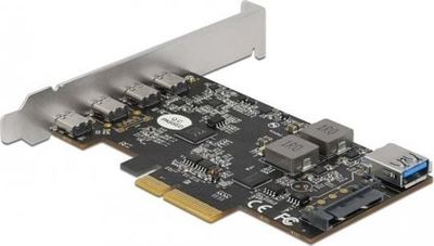 Kartë kontrolluese USB DeLOCK 90059, PCI Express x4, 4x USB Type C 1x USB Type A, low profile