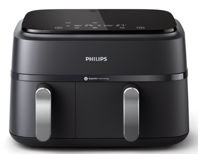 Fritezë ajri Philips 3000 Series NA351/00, 2 kosha, kompakte, gri
