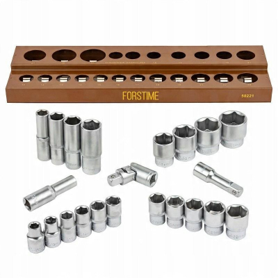 Set çelësash me koka FORCEKRAFT, 1/2", 22 copa, 6-këndor