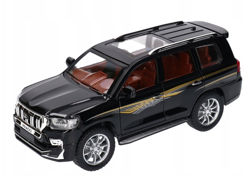 Makina lodër Toyota Prado 1:24, metal, dritë dhe tingull, e zezë