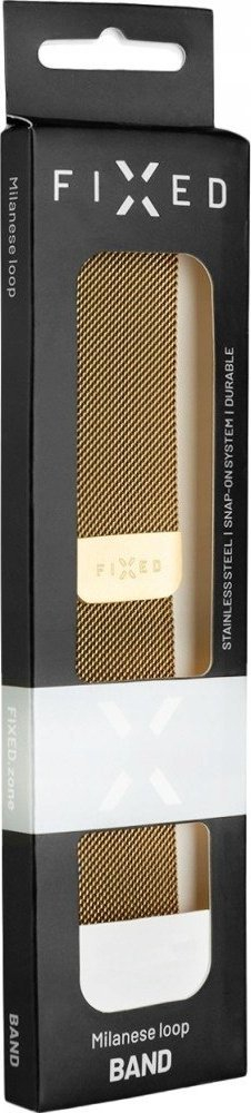 Rrip ore FIXED Mesh Strap për Apple Watch 42/44/45mm, metalik, ngjyrë gold