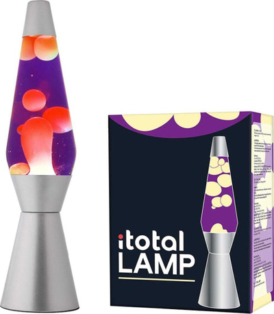 Lampë tavoline Mellow Yellow iTotal, lava lamp, 36 cm, lëng vjollcë dyll i verdhë