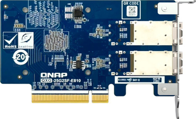 Kartë rrjeti QNAP QXG-25G2SF-E810, 2 porta 25GbE, PCIe 4.0, gri
