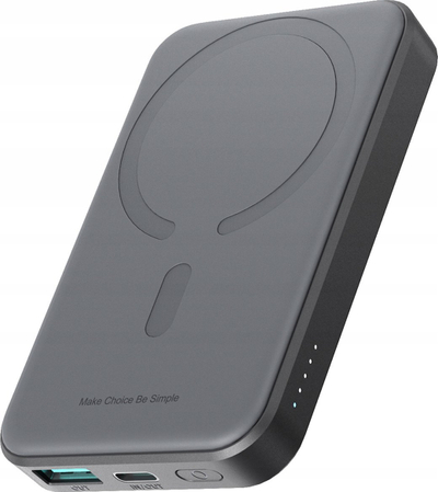 Powerbank Џојрум JR-W020 Мини, 5000mAh, 20W, со безжично полнење, црна