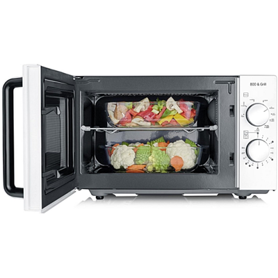 Mikrovalë me grill Severin 7766, 20L, 800W, e bardhë e zezë